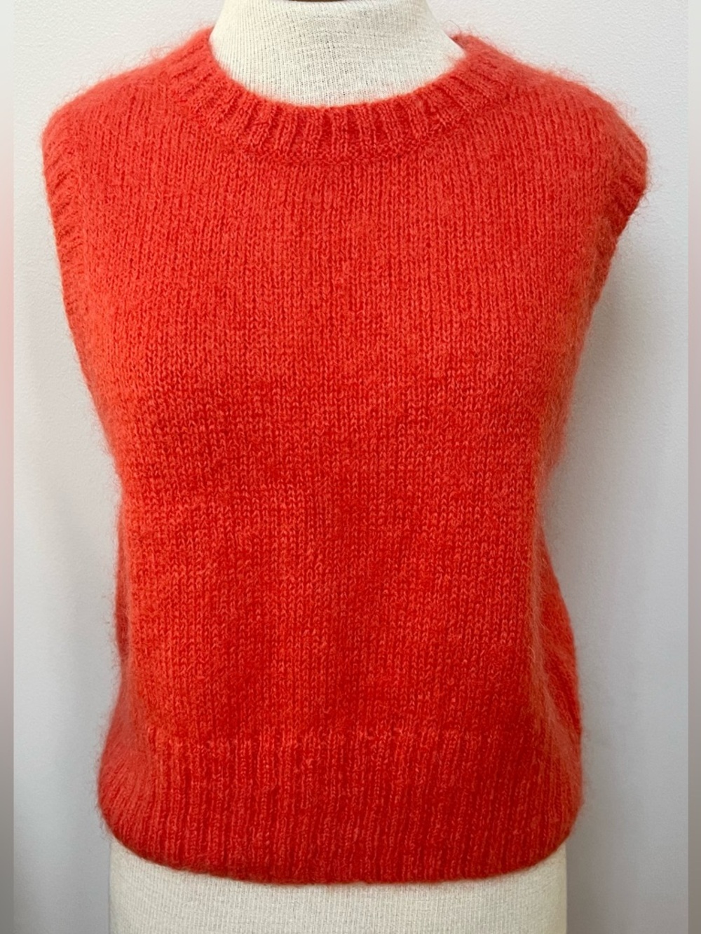 COS Orange Mohair Wool Sweater Vest L Enid Sinclair Wednesday Fuzzy Knit